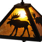 Meyda Lighting Lone Moose 228788 21" 2-Light Textured Black Table Lamp With Silver Mica Shade Glass