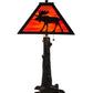 Meyda Lighting Lone Moose 24" 3-Light Textured Black Table Lamp With Orange Art Shade Glass