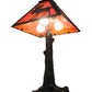 Meyda Lighting Lone Moose 24" 3-Light Textured Black Table Lamp With Orange Art Shade Glass