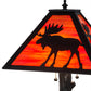 Meyda Lighting Lone Moose 24" 3-Light Textured Black Table Lamp With Orange Art Shade Glass