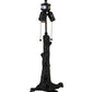 Meyda Lighting Lone Moose 24" 3-Light Textured Black Table Lamp With Orange Art Shade Glass