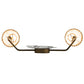 Meyda Lighting Lone Moose 27" 2-Light Antique Copper Wall Sconce With Beige Leather Fabric Shade