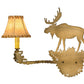 Meyda Lighting Lone Moose 27" 2-Light Antique Copper Wall Sconce With Beige Leather Fabric Shade