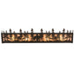 Meyda Lighting Lone Moose 30" 4-Light Oil Rubbed Bronze Vanity Light With Silver Mica Shade Glass