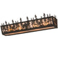 Meyda Lighting Lone Moose 30" 4-Light Oil Rubbed Bronze Vanity Light With Silver Mica Shade Glass