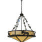 Meyda Lighting Lone Moose 31" 4-Light Timeless Bronze Inverted Pendant Light With Beige Art Shade Glass