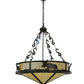 Meyda Lighting Lone Moose 31" 4-Light Timeless Bronze Inverted Pendant Light With Beige Art Shade Glass