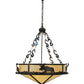 Meyda Lighting Lone Moose 31" 4-Light Timeless Bronze Inverted Pendant Light With Beige Art Shade Glass