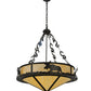 Meyda Lighting Lone Moose 31" 4-Light Timeless Bronze Inverted Pendant Light With Beige Art Shade Glass