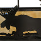 Meyda Lighting Lone Moose 31" 4-Light Timeless Bronze Inverted Pendant Light With Beige Art Shade Glass