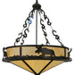 Meyda Lighting Lone Moose 31" 4-Light Timeless Bronze Inverted Pendant Light With Beige Art Shade Glass