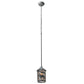 Meyda Lighting Lone Moose 6" Timeless Bronze Lantern Mini Pendant Light With Silver Mica Shade Glass