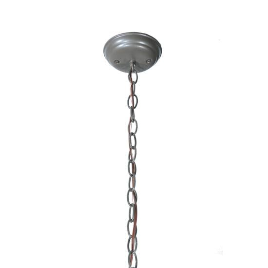 Meyda Lighting Lone Moose 6" Timeless Bronze Lantern Mini Pendant Light With Silver Mica Shade Glass