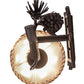 Meyda Lighting Lone Pine 10" Mahogany Bronze Right Wall Sconce With Brown Leather Shade