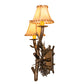 Meyda Lighting Lone Pine 12" 2-Light Antique Copper Left Wall Sconce With Beige Tan Faux Leather Shade