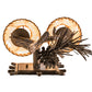 Meyda Lighting Lone Pine 12" 2-Light Antique Copper Left Wall Sconce With Beige Tan Faux Leather Shade
