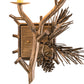 Meyda Lighting Lone Pine 12" 2-Light Antique Copper Left Wall Sconce With Beige Tan Faux Leather Shade