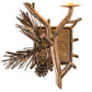 Meyda Lighting Lone Pine 12" 2-Light Antique Copper Right Wall Sconce With Beige Tan Faux Leather Shade