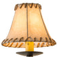 Meyda Lighting Lone Pine 12" 2-Light Antique Copper Right Wall Sconce With Beige Tan Faux Leather Shade