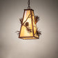 Meyda Lighting Lone Pine 13" Rust Pendant Light With Beige Iridescent Shade Glass