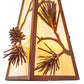 Meyda Lighting Lone Pine 13" Rust Pendant Light With Beige Iridescent Shade Glass