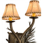Meyda Lighting Lone Pine 15" 2-Light Antique Copper Wall Sconce With Beige Fabric Shade