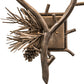 Meyda Lighting Lone Pine 18" 2-Light Antique Copper Wall Sconce With Beige Parchment Shade