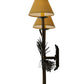 Meyda Lighting Lone Pine 18" 2-Light Antique Copper Wall Sconce With Tuscan Alabaster-Colored Fabric Shade