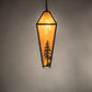 Meyda Lighting Lone Pine 18" 4-Light Black Cracked Ice Pendant Light With Ambra Sienna Idalight Shade