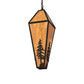 Meyda Lighting Lone Pine 18" 4-Light Black Cracked Ice Pendant Light With Ambra Sienna Idalight Shade