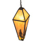 Meyda Lighting Lone Pine 18" 4-Light Black Cracked Ice Pendant Light With Ambra Sienna Idalight Shade
