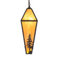 Meyda Lighting Lone Pine 18" 4-Light Black Cracked Ice Pendant Light With Ambra Sienna Idalight Shade