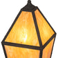 Meyda Lighting Lone Pine 18" 4-Light Black Cracked Ice Pendant Light With Ambra Sienna Idalight Shade
