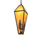 Meyda Lighting Lone Pine 18" 4-Light Black Cracked Ice Pendant Light With Ambra Sienna Idalight Shade