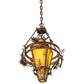 Meyda Lighting Lone Pine 18" Vintage Copper Pendant Light With Tawnyrock Idalight Shade Glass
