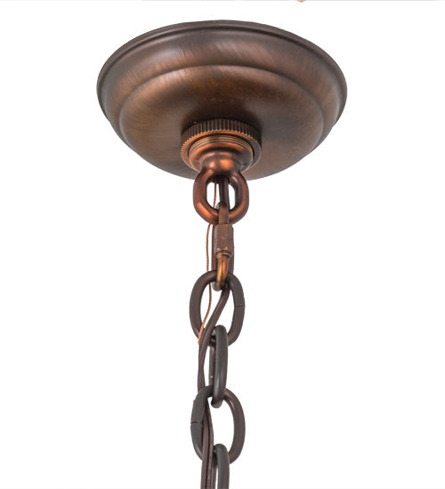 Meyda Lighting Lone Pine 18" Vintage Copper Pendant Light With Tawnyrock Idalight Shade Glass