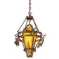 Meyda Lighting Lone Pine 18" Vintage Copper Pendant Light With Tawnyrock Idalight Shade Glass