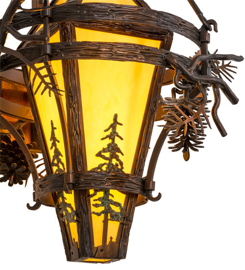 Meyda Lighting Lone Pine 18" Vintage Copper Wall Sconce With Tawnyrock Idalight Shade Glass
