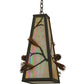 Meyda Lighting Lone Pine 19" Oil Rubbed Bronze & Rust Pendant Light With Beige Iridescent Shade Glass