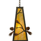 Meyda Lighting Lone Pine 19" Oil Rubbed Bronze & Rust Pendant Light With Beige Iridescent Shade Glass