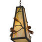 Meyda Lighting Lone Pine 19" Oil Rubbed Bronze & Rust Pendant Light With Beige Iridescent Shade Glass