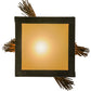 Meyda Lighting Lone Pine 19" Oil Rubbed Bronze & Rust Pendant Light With Beige Iridescent Shade Glass