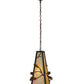 Meyda Lighting Lone Pine 19" Oil Rubbed Bronze & Rust Pendant Light With Beige Iridescent Shade Glass