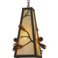 Meyda Lighting Lone Pine 19" Oil Rubbed Bronze & Rust Pendant Light With Beige Iridescent Shade Glass