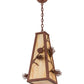 Meyda Lighting Lone Pine 19" Rust Pendant Light With Beige Shade Glass