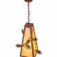 Meyda Lighting Lone Pine 19" Rust Pendant Light With Beige Shade Glass