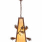 Meyda Lighting Lone Pine 19" Rust Pendant Light With Beige Shade Glass