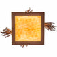 Meyda Lighting Lone Pine 19" Rust Pendant Light With Beige Shade Glass