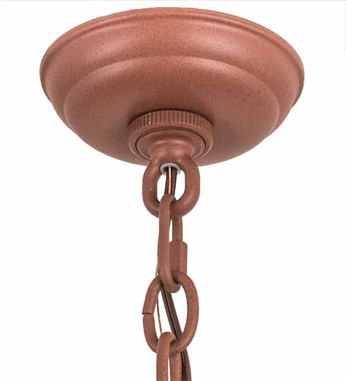 Meyda Lighting Lone Pine 19" Rust Pendant Light With Beige Shade Glass