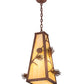Meyda Lighting Lone Pine 19" Rust Pendant Light With Beige Shade Glass